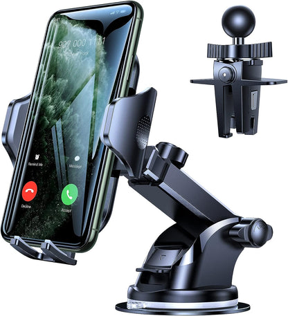 VICSEED Car Phone Mount, [Thick Case & Big Phones Friendly] Long Arm Suction Cup Phone Holder for Car Dashboard Windshield Air Vent Hands Free Clip Cell Phone Holder Compatible with All Mobile Phones